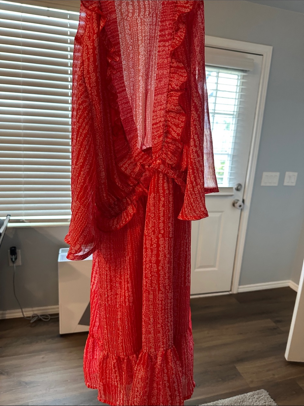 VICI Red Ruffle V-Neck dress - Picture 3 of 3